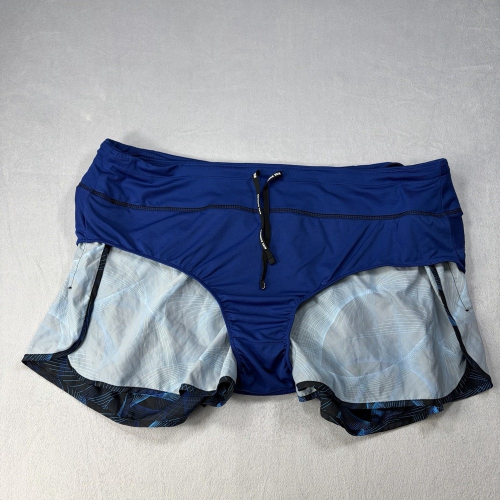 Nike Shorts Women's Size 2XL Dri-Fit Running Shorts Black Blue Activewear - Picture 10 of 11